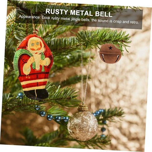 angoily Christmas Rusty Jingle Bells ، 12 ٪ Metal Rusty Bells لصياغة ، أجراس ريفية للحرف مع قواطع النجوم ، أجراس عيد الميلاد الصدئة للحرف اليدوية in Saudi Arabia