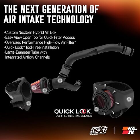 K&N NextGen Cold Air Intake System: High-Flow Cotton Filter: Compatible with 2024-2025 FORD: Ranger Raptor, 50-2628 in Saudi Arabia