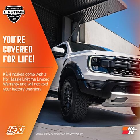 K&N NextGen Cold Air Intake System: High-Flow Cotton Filter: Compatible with 2024-2025 FORD: Ranger Raptor, 50-2628 in Saudi Arabia