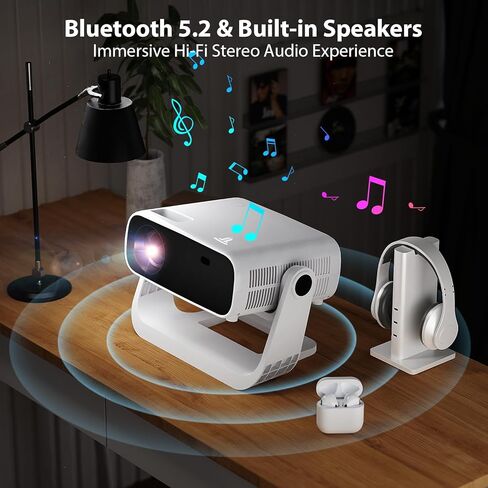 جهاز عرض مزود بتقنية WiFi وبلوتوث، جهاز عرض خارجي مُحدث لعام 2024، جهاز عرض أفلام يدعم 1080P، 12000L in Kuwait