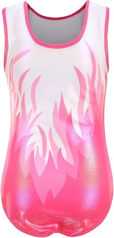 Valcatch Girls Leotard Gymnastics Ballet Slyveless Sparkly Dancly Dance Hood Stard in Kuwait