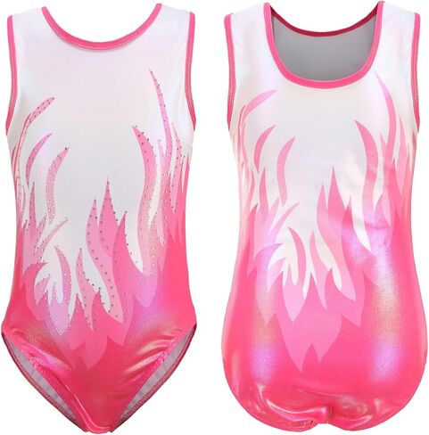 Valcatch Girls Leotard Gymnastics Ballet Slyveless Sparkly Dancly Dance Hood Stard in Kuwait