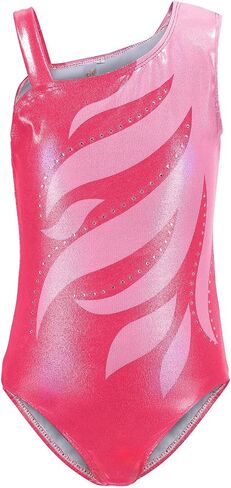 Valcatch Girls Leotard Gymnastics Ballet Slyveless Sparkly Dancly Dance Hood Stard in Kuwait