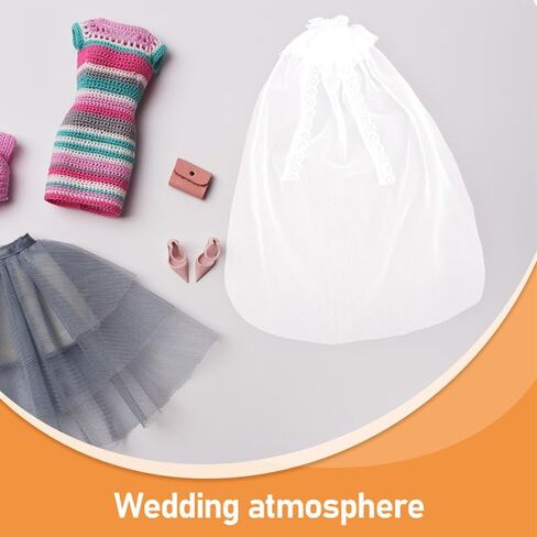 Vosarea 2pcs Doll Wedding Veil Mini Bridlepiece Assories for Doll Photography Gauze Gauze Veil for Well in Saudi Arabia