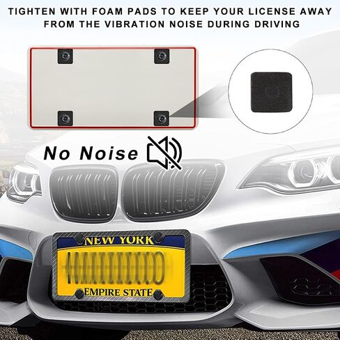 Anti Theft License Plate Screws Kits, Rustproof Stainless Steel Car Tag Plate Security Hardware, M6 (1/4") Tamper Proof Screw Nut Cover for Mounting Front Rear Frame Holder (Black) in Saudi Arabia