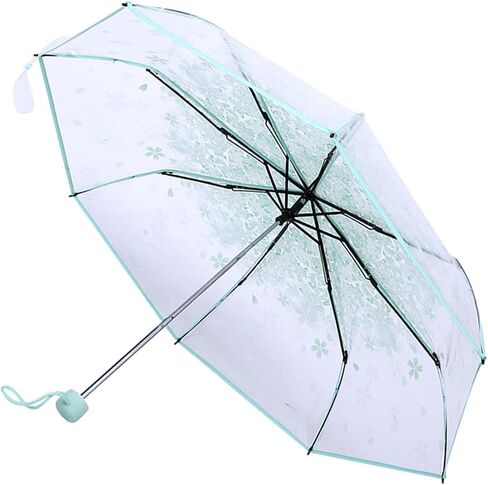 Majatou fashion Transparent cherry collapse blossom umbrella, Manual opening handle umbrella Suitable Fit All Girl boy in Saudi Arabia