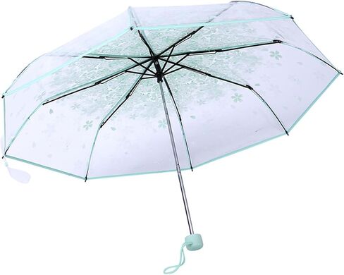 Majatou fashion Transparent cherry collapse blossom umbrella, Manual opening handle umbrella Suitable Fit All Girl boy in Saudi Arabia