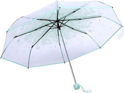 Majatou fashion Transparent cherry collapse blossom umbrella, Manual opening handle umbrella Suitable Fit All Girl boy in Saudi Arabia