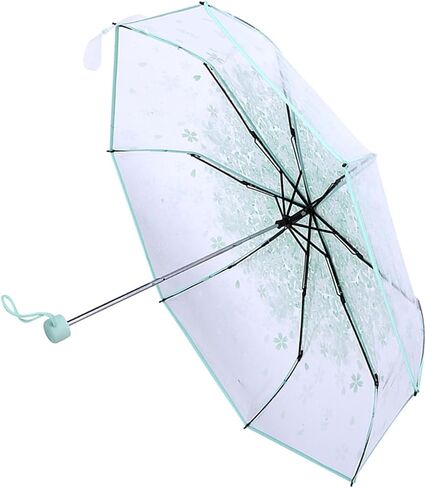 Majatou fashion Transparent cherry collapse blossom umbrella, Manual opening handle umbrella Suitable Fit All Girl boy in Saudi Arabia