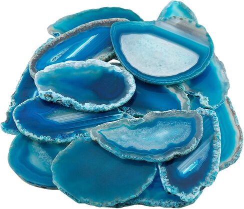 rockcloud 10 Pcs Agate Light Table Slices, Healing Crystals Geode Stones,Irregular Home Decoration Jewelry Making,Multi Color in Saudi Arabia
