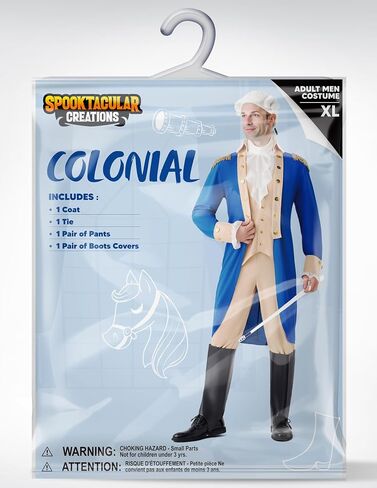 Spooktacular Creations Halloween Founding Father Costume, Blue Men Colonial Costume for Halloween Party in Saudi Arabia