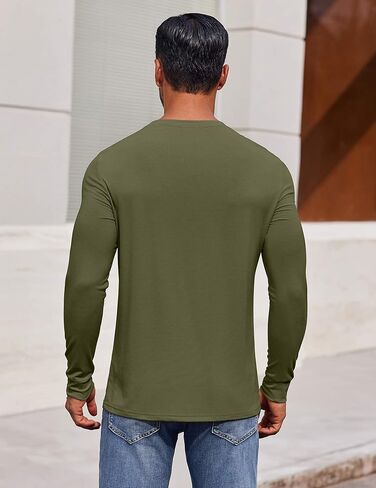 قميص TEERT Long Sleeve Long Sleeve Tee Crew T-Shirt قميص عرضي Tees Basic Tees ناعم in Saudi Arabia