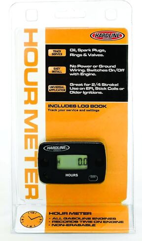 Hardline Products HR-8061-2 Hour Meter/Tachometer for up to 2-Cylinder Engines,Black in Saudi Arabia