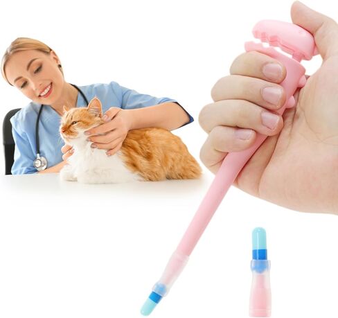 Cat Pill Shooter, Safe & Easy Pill Popper with 2 Premium Soft Silicone Tips, Pet Pill Shooter, Medicine Feeder for Cat and Dog, Pink in Saudi Arabia