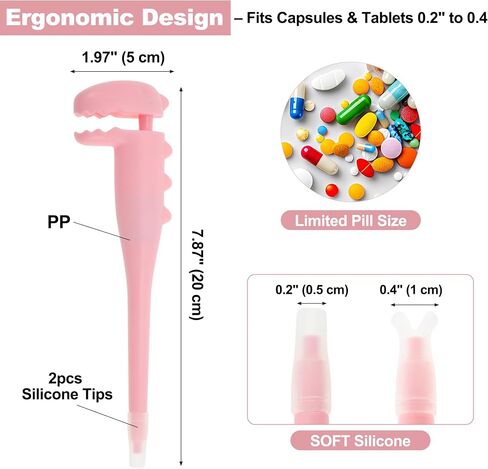 Cat Pill Shooter, Safe & Easy Pill Popper with 2 Premium Soft Silicone Tips, Pet Pill Shooter, Medicine Feeder for Cat and Dog, Pink in Saudi Arabia