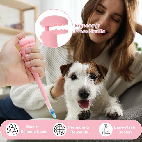 Cat Pill Shooter, Safe & Easy Pill Popper with 2 Premium Soft Silicone Tips, Pet Pill Shooter, Medicine Feeder for Cat and Dog, Pink in Saudi Arabia