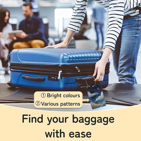 3 علامات أمتعة روز حزمة روز للحقائب ، علامة اسم جلدية لطيف مع غطاء الخصوصية مع حلقات الفولاذ المقاوم للصدأ ، علامات معرف السفر للنساء الرجال in Kuwait