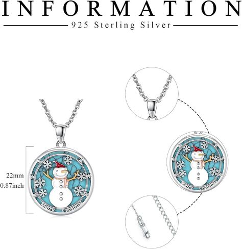 YueYuan Crescent Moon Necklace 925 Sterling Silver Turquoise Necklace Moon Rose Flower Pendant Turquoise Jewelry for Women in Kuwait