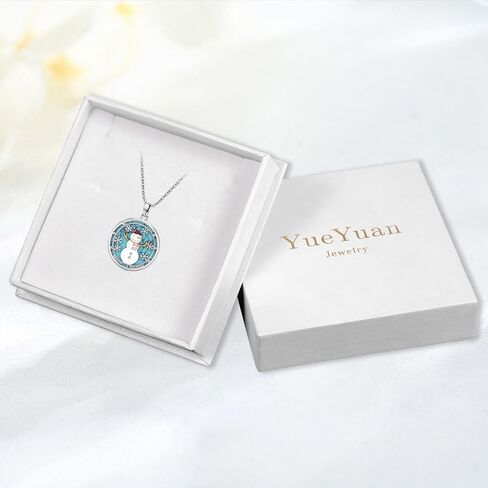 YueYuan Crescent Moon Necklace 925 Sterling Silver Turquoise Necklace Moon Rose Flower Pendant Turquoise Jewelry for Women in Kuwait