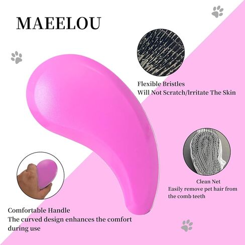 Cat Brush for Shedding - Perfect Cat Grooming Brush for Long-Haired Cats | Deshedding & Hair Remover Brush for Indoor Cats | Pet Brush for Cats in Kuwait