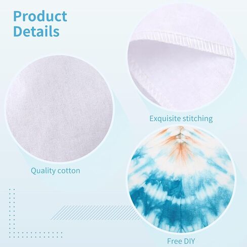25 Pcs Cotton Bandanas, 21.7 x 21.7 Inches DIY Tie Dye Blank Handkerchiefs, Soft Cotton, Multiple Color Patterns, Ideal for Crafting, Headbands, and Scarves, Perfect for Family and Party Gifts in Saudi Arabia
