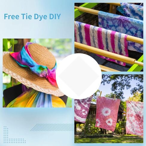 25 Pcs Cotton Bandanas, 21.7 x 21.7 Inches DIY Tie Dye Blank Handkerchiefs, Soft Cotton, Multiple Color Patterns, Ideal for Crafting, Headbands, and Scarves, Perfect for Family and Party Gifts in Saudi Arabia