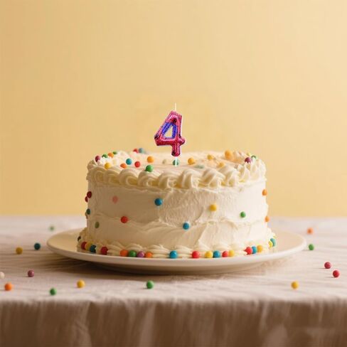 Spider Web Number 4 Candle - عيد ميلاد Topper مع شموع الويب والعنكبدر للحفلات ذات الطابع （4） in Kuwait