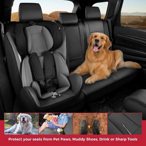 Freesoo for Jeep Grand Cherokee Covers Actors 2011-2021 ، غطاء مقعد السيارة الفاخر المقاوم للماء ، وملحقات وسادة حامي Seatcovers للسيارات ، مجموعة أسود كاملة in Saudi Arabia
