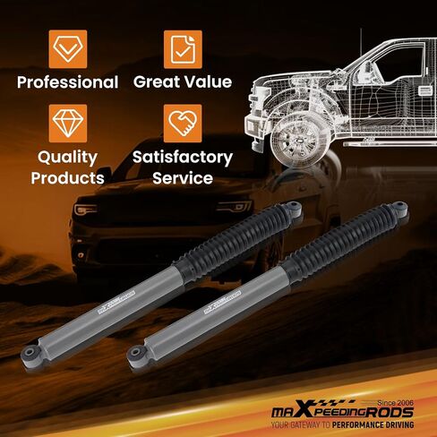 MaxPeedingRods 0-2 "امتصاص الصدمات الخلفية لفورد F-250 F-350 Super Duty 4WD RWD 1999-2016 ، G1 نسخة ترقية in Saudi Arabia