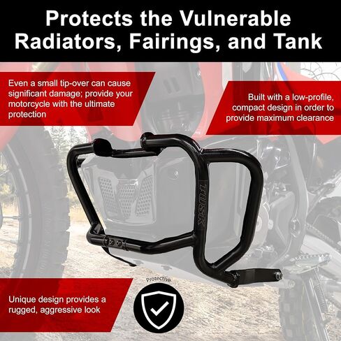 Tusk Crash Bars - Engine Guards Black Compatible with Honda CRF 300L Rally in Saudi Arabia