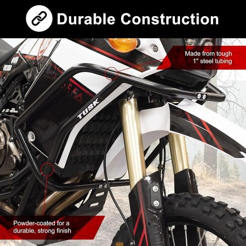 قضبان تحطم Tusk - حرس المحرك أسود متوافق مع Yamaha Tenere 700 2021-2024 in Saudi Arabia