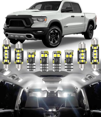 BMT XMS CAR Interior LED LID بديل لـ Dodge RAM 1500 2500 3500 2019-2024،6000K Package Super Bright Light Package ، 16pcs in Saudi Arabia