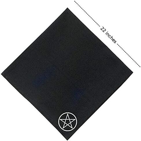 Pentacle Bandanna - Wiccan Wicca Pagan Gothic Goth Scefult Pentagram نجمة Wanderlust Witchcraft الروحية المقدسة الطبيعة المقدسة الرمز الكتاب الظلال الساحرة الوجه قناع رئيس وشاح in Kuwait
