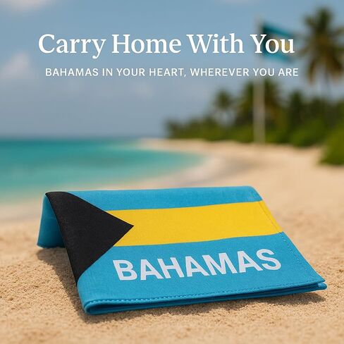 Bahamas Flag Bandana – 21x21 Patriotic Caribbean Head Wrap for Men & Women – Bahamas Flag Bandana for Festivals, Carnival, Travel, National Pride & Fashion in Saudi Arabia