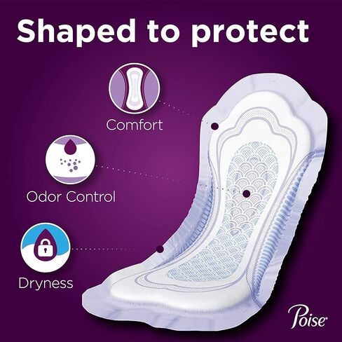 Poise Incontinence Pads, Maximum Absorbency, Long, 64 Count (Pack of 1) in Saudi Arabia