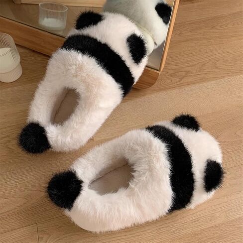 Panda Animal Slippers for Women and Men Plush Winter House Slippers with Backs for Indoor and Outdoor in Kuwait