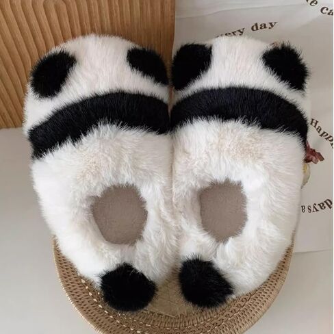 Panda Animal Slippers for Women and Men Plush Winter House Slippers with Backs for Indoor and Outdoor in Kuwait