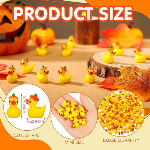 150 PCS Fall Fall Mini Resin Ducks Duckn Ducks Halloween Halloween Resin Tiny Resin the Miniature تمثال مصغرة لخريف الحفلات مهرجان هالوين تفضل زخرفة المنزل (اليقطين) in Saudi Arabia