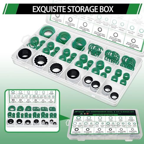 40pcs غسالات ختم الضاغط A/C و 175pcs A/C O Rings Kit ، 24 أحجام حشية منفذ تكييف الهواء لاستبدال السيارات. in Kuwait