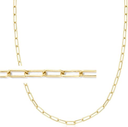 Ross-Simons 3mm 10kt Yellow Gold Paper Clip Link Choker Necklace. 13 inches in Saudi Arabia