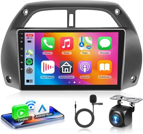 [8 CORE 6G+128G] Car Radio for Toyota RAV4 2001-2006 with Wireless Carplay/Android Auto, 9 Inch Android 13 IPS Touch Screen Car Stereo, Bluetooth, GPS Navi, WiFi, SWC, DSP + Backup Camera in Kuwait