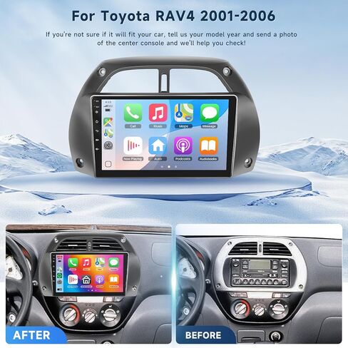 [8 CORE 6G+128G] Car Radio for Toyota RAV4 2001-2006 with Wireless Carplay/Android Auto, 9 Inch Android 13 IPS Touch Screen Car Stereo, Bluetooth, GPS Navi, WiFi, SWC, DSP + Backup Camera in Kuwait