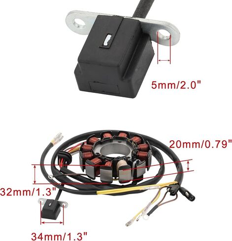 Woostar 18 Coil 5 Wire Magneto Stator بديل لعام 2013-2017 Ninja300 2015-2018 Z300 2013-2014 Z250 Ninja250 2013-2017 Ninja 250R 2013-2014 ER250 2015-2017 ER250 ABS ABS in Saudi Arabia