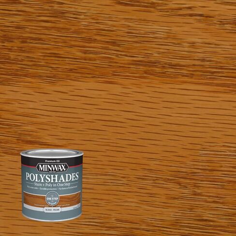 Minwax PolyShades Wood Stain + Polyurethane Finish – Quart, Honey, Gloss in Kuwait