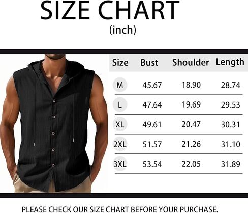 Men Linen Sleeveless Hoodies Button Down Shirt Summer Casual Hawaiian Beach Lightweight Fashion Hoodies in Saudi Arabia