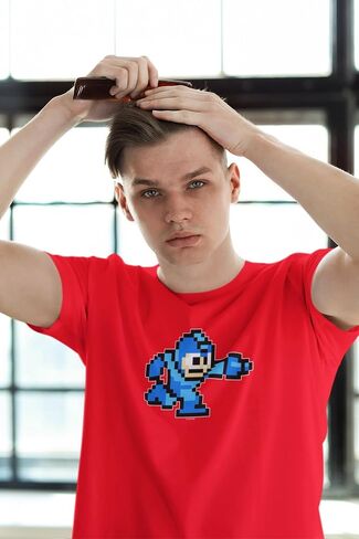 Threads pop mega man 8 بت تشغيل عتيقة فيديو عتيقة megaman graphic تي شيرت للرجال in Saudi Arabia
