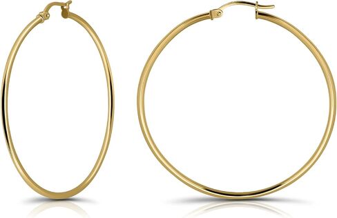 Hoops & Loops 925 Sterling Silver 1.5mm High Polished Round Small Click-Top Hoop Earrings, 15mm-50mm for Women Men Teen Girls | Silver, Yellow Gold & Rose Gold in Saudi Arabia