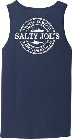 SALTY JOES Men's Fishing Co. Logo Cotton Tank Tops in Saudi Arabia