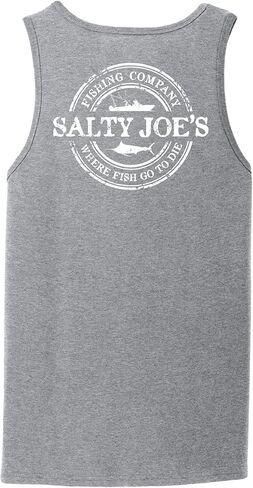 SALTY JOES Men's Fishing Co. Logo Cotton Tank Tops in Kuwait