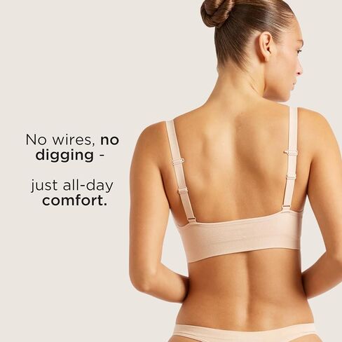Boody Women’s Wireless Full‑Bust T‑Shirt Bra | Bamboo Viscose, Seam‑Free Comfort, Invisible Fit, 2‑in‑1 Adjustable Straps in Kuwait